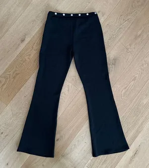 White Fox Boutique - I Want You Stud Waist Flare Pants in Black & Silver thumbnail 4