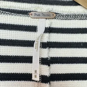Free People Striped Knit Blazer Jacket M Black White Nautical Y2K Inspired thumbnail 12
