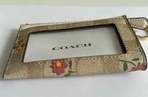 Mini Skinny Id Case In Signature Canvas With Nostalgic Ditsy Print NWT thumbnail 5