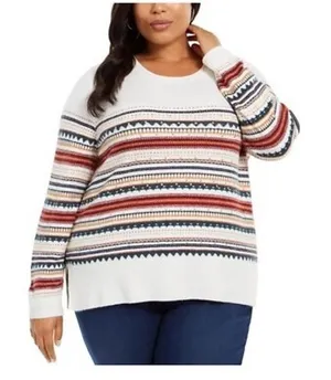 STYLE &‎ CO. Woman's Striped Crewneck Sweater Size 2XL thumbnail 1