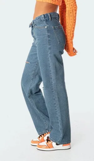 Edikted Folded Jeans Raquel thumbnail 5