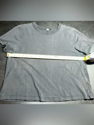 Lululemon Size L Washed Grey Relaxed-Fit Cotton Jersey T-Shirt thumbnail 2