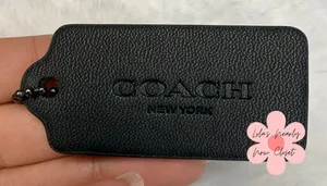 2" COACH Black Fob Bag Charm Hang tag Hangtag thumbnail 1
