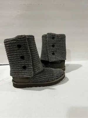 Ugg Carly Boots Size 7 Heathered Gray Knit Tall Short thumbnail 3