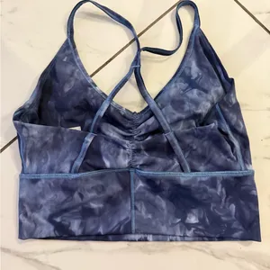 Gymshark Blue Sports Bra with Crisscross Straps thumbnail 3