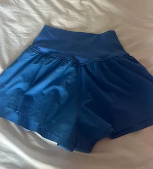Aerie blue  real me ruched shorts thumbnail 2