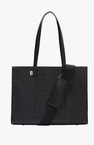 BEIS Work Tote in Black Croc thumbnail 1