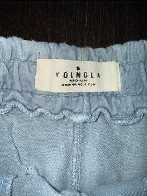 Light Blue Drawstring Lounge Shorts Soft Cotton Blend Pockets Casual Athleisure thumbnail 5