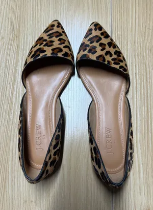 J.Crew Zoe Leopard Calf Hair d’Orsay Flats Size 6 thumbnail 1