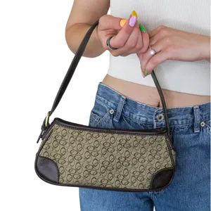 Vintage Y2K Brown Canvas Shoulder Bag thumbnail 2