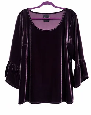Lysse velvet deep plum top thumbnail 1