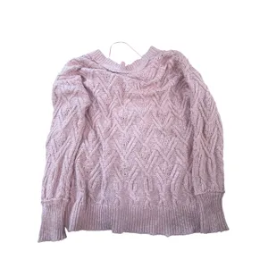 Free People‎ Pink Cable Knit Button Front Cardigan Sweater Boho Cottagecore S thumbnail 2