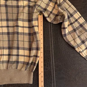 Bobby Jones V Neck Plaid Sweater Vintage Size M 100% Cotton thumbnail 2