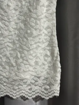 Women's White Lace Short Sleeve Blouse thumbnail 5