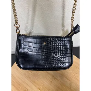 PETA +‎ JAIN Danny Cros Crossbody Bag Women Small Black Embossed Leather thumbnail 2