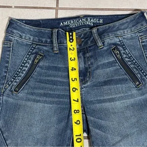 American Eagle Women Denim‎ Jegging Ankle Super Stretch Stacked Moto size 4 thumbnail 8