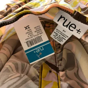 Rue 21 + Dress Halter Collar Ruched Y2K Colorful Button Front 3X thumbnail 3