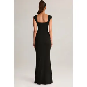 Oh Polly Elva Modal Sweetheart Neck Cowl Waist Maxi Dress in Black Size XL New thumbnail 4