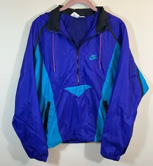 Vintage Nike Windbreaker Purple Blue Medium‎ Gray Tag thumbnail 1