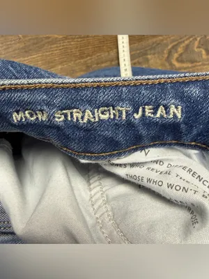 American Eagle Mom Straight Jean Womens 4 Comfort Stretch Waistband Blue thumbnail 8