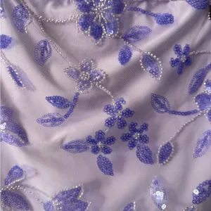 Lavender Purple Sequin Floral Mesh Tube Top Y2K Fairycore Size M thumbnail 3