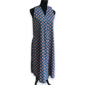 LuLaRoe Womens Duster Sz‎ S Joy Long Vest Teal Blue Orange Geometric Artsy NEW thumbnail 4