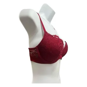 Victorias Secret Red Floral Lace Very Sexy Push-Up Bra Size 32C Underwire thumbnail 2