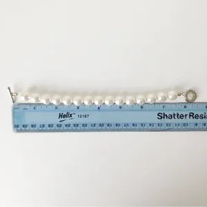 Pearl Bracelet White & Silver Classic Elegant Statement Faux Pearls thumbnail 9
