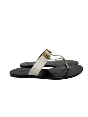 Gucci Marmont GG Thong Sandals Mystic White Flat Slide Flip Flops EU Size 39.5 thumbnail 2