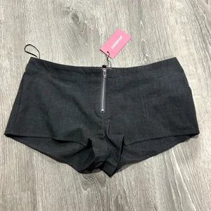 EDIKTED Allie Gray Zip Up Festival Rave Micro Shorts NWT Size S thumbnail 4