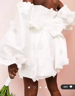 ASOS LUXE silk 3D floral appliqué dress thumbnail 2