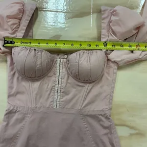 Oh Polly Pink Corset Top Balloon Long Sleeve Bodycon Mini‎ Dress Sz 2 thumbnail 12