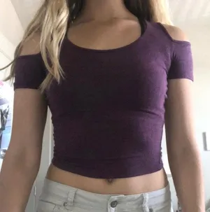 Garage Cold Shoulder Crop Top thumbnail 1