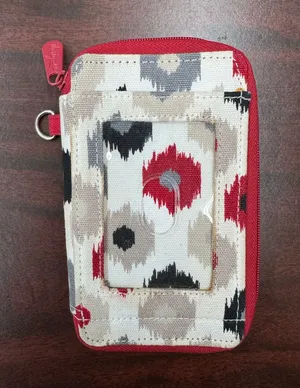 ThirtyOne Boutique Red, White, and Grey Wallet Wristlet thumbnail 1