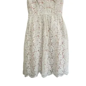 Lulus Love Poem White Lace Mini Dress V-Neck Fit & Flare Pockets‎ Bridal Shower thumbnail 3