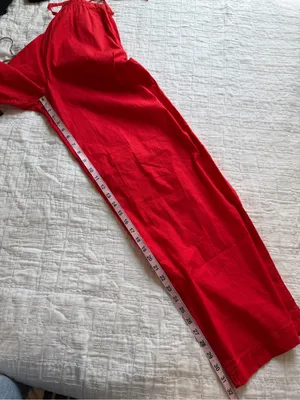 Athleta Paradise Wide Leg Pant Red XS Tall Drawstring NEW thumbnail 9