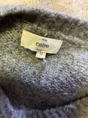 Entro Colorblock Sweater Dress Medium Soft Knit Cozy Neutral Striped Long Sleeve thumbnail 2