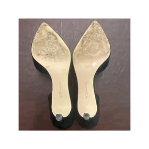 BCBGeneration Black Suede Bow Heels D'Orsay Pointed Toe Kitten Heel Sz 9 Classic thumbnail 6