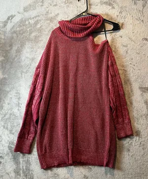 Torrid‎ Cold Shoulder Metallic Pullover Sweater Size 2X Red Metallic Knit New thumbnail 1