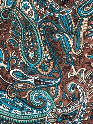 Brown & teal paisley dress. thumbnail 7