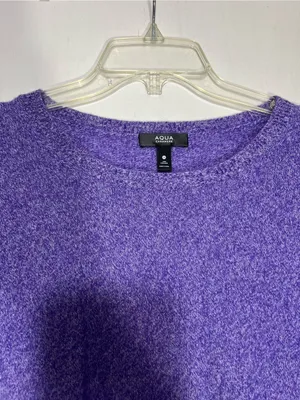 AQUA Cashmere 100% Cashmere Rolled Edge purple Sweater size M thumbnail 8