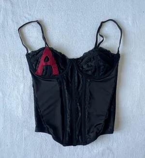 Forever 21 Handmade “Easy A” Inspired Black Lace Corset Top - Size S thumbnail 1