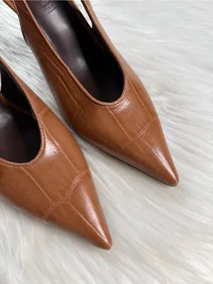 Steve Madden Brown Croc Embossed Andromeda Slingback Pumps thumbnail 3