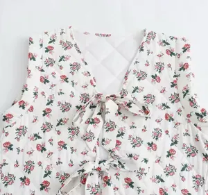 Floral Sleeveless Vest - White and Pink thumbnail 2