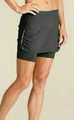 ATHLETA 2 in 1 Contender Skort Black Compression Short Liner Skirt Small thumbnail 1