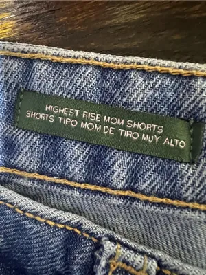 Wild Fable Highest Rise Mom Shorts Denim with Happy Embroidery Size 16 / 33R thumbnail 8