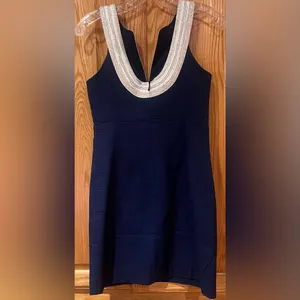Lilly Pulitzer Valli Notch Neckline Sleeveless Shift Dress in True Navy‎ Size 00 thumbnail 14