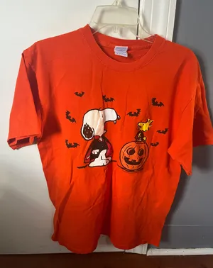 Snoopy Halloween tee Orange Size L thumbnail 1