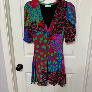 RHODE leanna mini dress in enchanted woods vibrant print‎ size 4 thumbnail 2