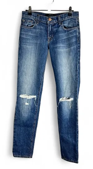 J Brand Jake Distressed Ripped Knee Straight Leg Jeans Medium Wash Size‎ 23 thumbnail 1